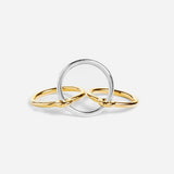 18K Yellow Gold Vermeil Tie-up Three Lovers Ring in Fine Silver  / CHARLOTTE CHESNAIS
