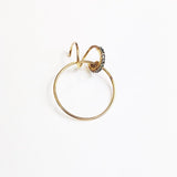 14kt Yellow Gold DARCY BLACK Swirl Hoop Diamond Single Earrings