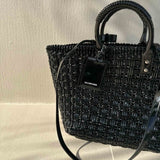 Black Varnished Faux Calfskin Basket Tote Bag - model BISTRO XL / BALENCIAGA