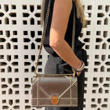 Bronze Metallic Studded Flap Shoulder Bag - model DIORAMA / CHRISTIAN DIOR