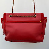 Red Lambskin Leather Shoulder Bag - model BENJAMIN / JEROME DREYFUSS