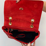Red Lambskin Leather Shoulder Bag - model BENJAMIN / JEROME DREYFUSS