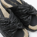 Black Quilted Leather DTWIST Sandals / DIOR - Size 39.5