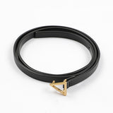 Black Slim Leather Belt / BOTTEGA VENETA - Length 80cm