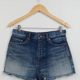 Blue Raw-Edge Denim Shorts / SAINT LAURENT - Size 28