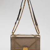 Bronze Metallic Studded Flap Shoulder Bag - model DIORAMA / CHRISTIAN DIOR