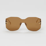 Brown FENDIGRAPHY Oversized Shield Sunglasses / FENDI