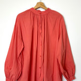 Coral Pink Long Sleeves Tunic Blouse / JOHANNA PARIS - One Size