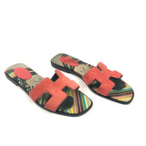 HERMÈS Coral Suede Brides de Gala ORAN Slides Sandal - Size 38