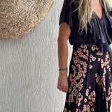 Dark Purple Long Floral Jersey Skirt - model DRACEN / ISABEL MARANT - Size 34