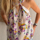 Twisted Floral-Print Silk-Chiffon Sleeveless Top - model STEPHENEA (SS20) / ISABEL MARANT - Size 40