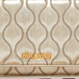 Gold Laminated Wallet On Chain Shoulder Bag / MIU MIU