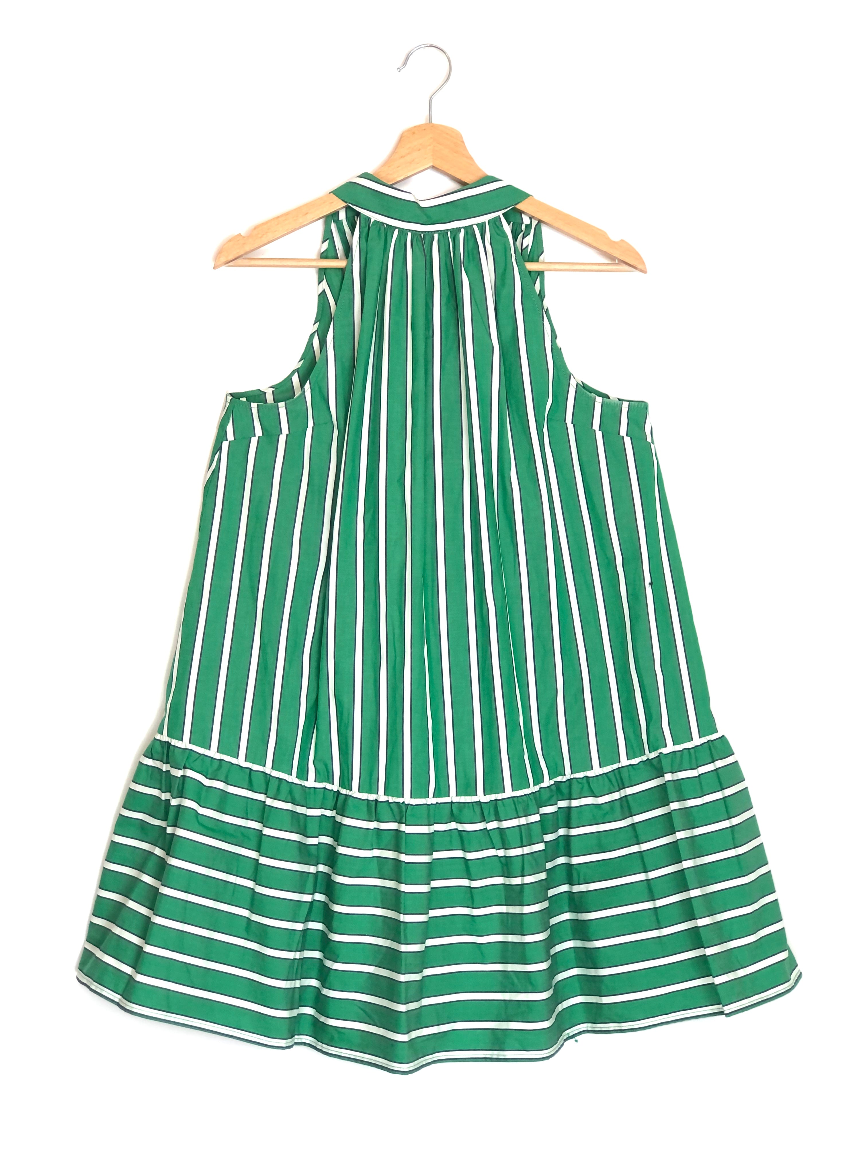 staud green halter dress Staud Green White Striped Halter Dress by Staud