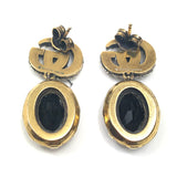 GUCCI Double G Earrings with Black Crystals