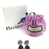 GUCCI Double G Earrings with Black Crystals