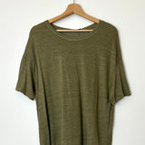 Khaki Linen T-shirt / MARGOT - One Size