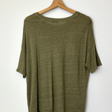 Khaki Linen T-shirt / MARGOT - One Size
