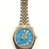 Legacy Blue Agate Eclipse Plated Stainless Steel Watch / TIMES X JACQUIE AICHE - Size 36mm