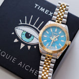 Legacy Blue Agate Eclipse Plated Stainless Steel Watch / TIMES X JACQUIE AICHE - Size 36mm