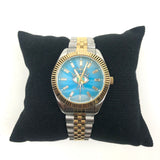 Legacy Blue Agate Eclipse Plated Stainless Steel Watch / TIMES X JACQUIE AICHE - Size 36mm