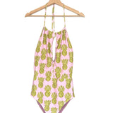 Pink and Yellow ESTHER Printed Halterneck Swimsuit  / LA DOUBLE J - Size M