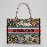 Pink Zodiac Constellation Embroidered Canvas Medium Tote Bag / CHRISTIAN DIOR
