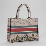 Pink Zodiac Constellation Embroidered Canvas Medium Tote Bag / CHRISTIAN DIOR