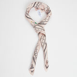 Pink Zodiac Print Square Silk Twill Scarf / DIOR