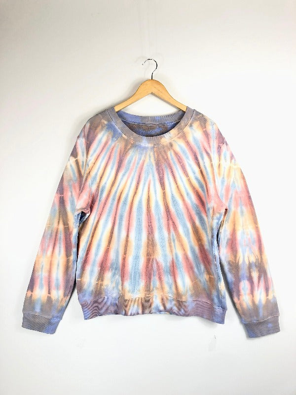 Purple/Orange Tie Dye Classic Sweatshirt RAQUEL ALLEGRA Size