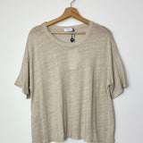 Taupe Linen T-shirt / MARGOT - One Size