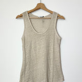 Taupe Linen Tank Top / MARGOT - One Size
