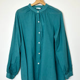 Teal Blue Long Sleeves Blouse / MARGOT - One Size