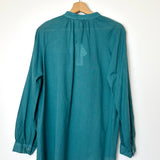 Teal Blue Long Sleeves Blouse / MARGOT - One Size