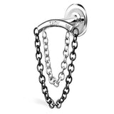 Double Chain Drape with White and Sleek Black Gold / MARIA TASH