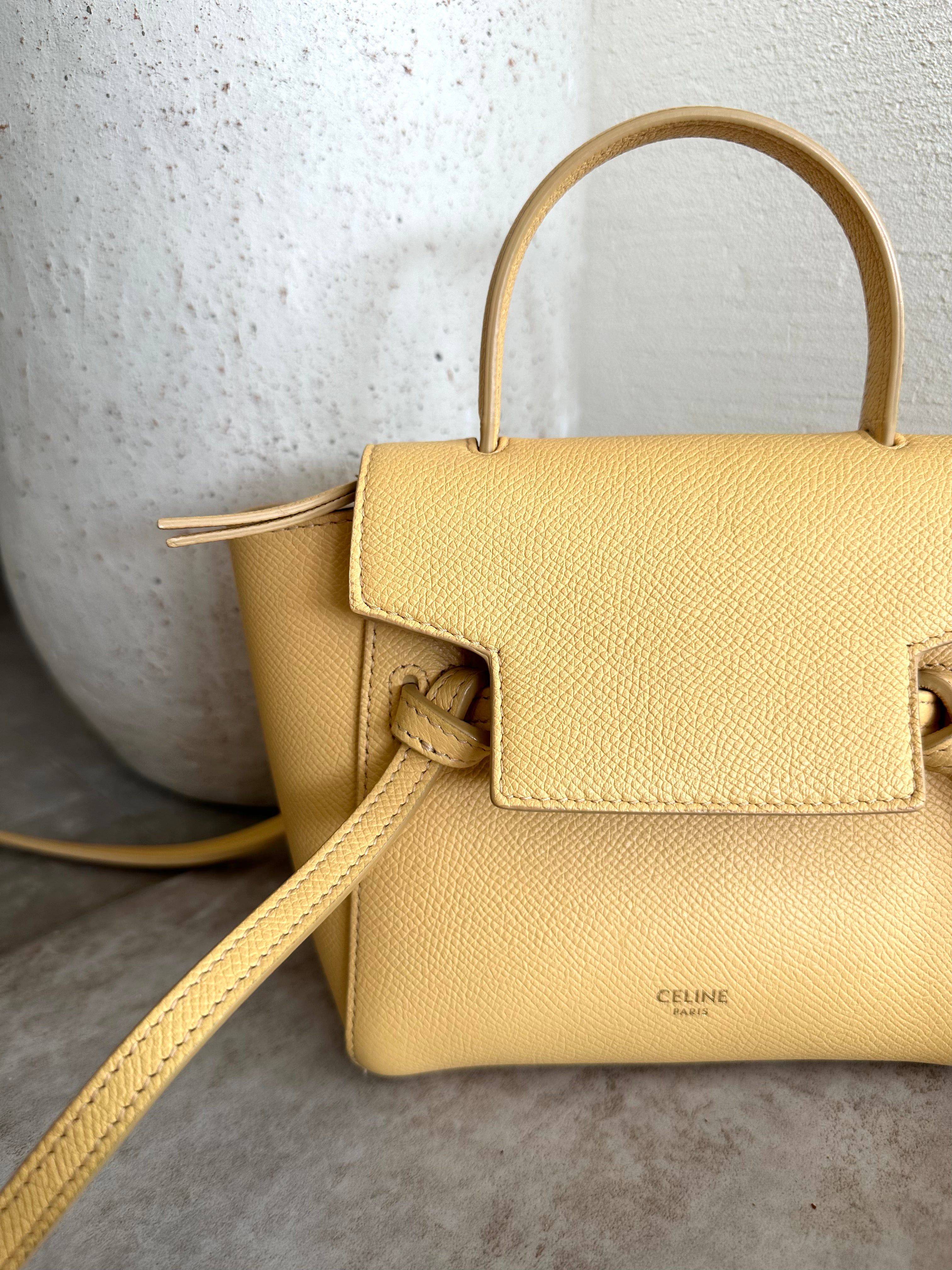 Yellow Grained Calfskin BELT PICO Bag CELINE La Suite