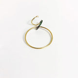 14K Yellow Gold Tsavorite Drop Earring - model DARCY BLANC / MARIA BLACK