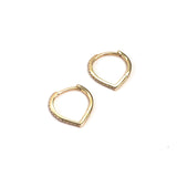 14K Gold Diamond Pave V Huggie Earring / ADINA EDEN