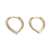 14K Gold Diamond Pave V Huggie Earring / ADINA EDEN