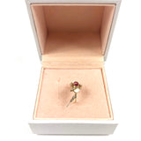 14K Vivid Pink Spinel Eye and Diamond Squares Single Earring / CELINE DAOUST