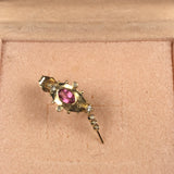 14K Vivid Pink Spinel Eye and Diamond Squares Single Earring / CELINE DAOUST