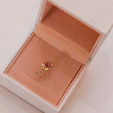 14K Vivid Pink Spinel Eye and Diamond Squares Single Earring / CELINE DAOUST