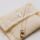 14K Yellow Gold and Garnet L'Amour Grenat Necklace / PASCALE MONVOISIN