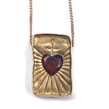 14K Yellow Gold and Garnet L'Amour Grenat Necklace / PASCALE MONVOISIN