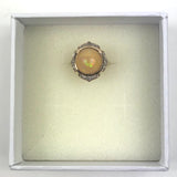 18K NIRVANA Grey Gold Ethiopian Opal Ring with Blue Sapphire and Diamonds / NOOR FARES
