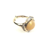 18K NIRVANA Grey Gold Ethiopian Opal Ring with Blue Sapphire and Diamonds / NOOR FARES