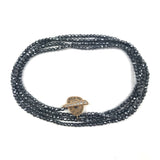 18K Rose Gold Clasp Black Pyrite Stone Beads Wrap Bracelet / ALIA MOUZANNAR
