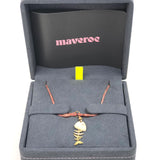 18k Yellow Gold, Diamond, Mother of Pearl Bedouin Fishbone Adjustable Necklace / MAVEROC