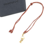18k Yellow Gold, Diamond, Mother of Pearl Bedouin Fishbone Adjustable Necklace / MAVEROC