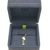18k Yellow Gold, Diamond, Mother of Pearl Bedouin Fishbone Single Earring / MAVEROC