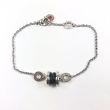 925 Sterling Silver and Black Ceramic Save The Children Bracelet / BVLGARI - Size S/M